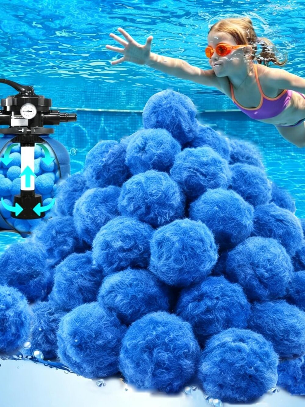 Pool Filter Balls 5.5LB for Sand Filter System, Reusable Ultra Fine Filtration
